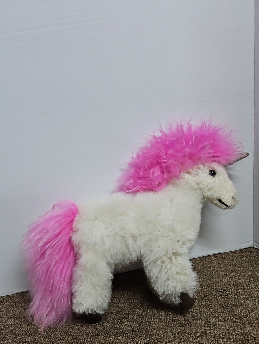 Handmade Alpaca Stuffed Animal Plush Unicorn Soft Alpaca Fur 14"